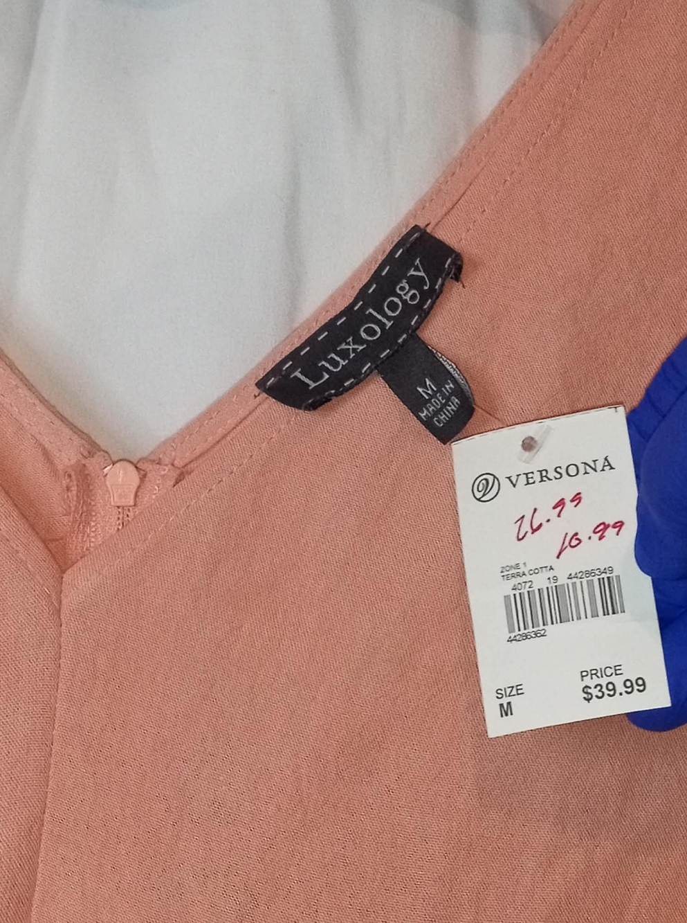 NWT Luxology Peach Button-Front Sleeveless Midi Dress Preppy Office Zip Pastel - Picture 3 of 5